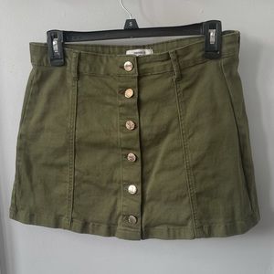 army green mini skirt